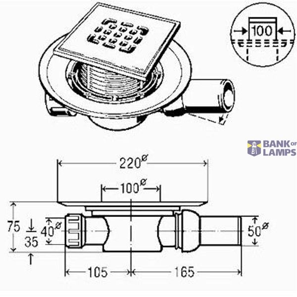Trap DN50 (150x150), horizontal image 1