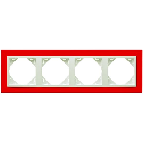 FOUR-GANG FRAME RED/ICE image 1