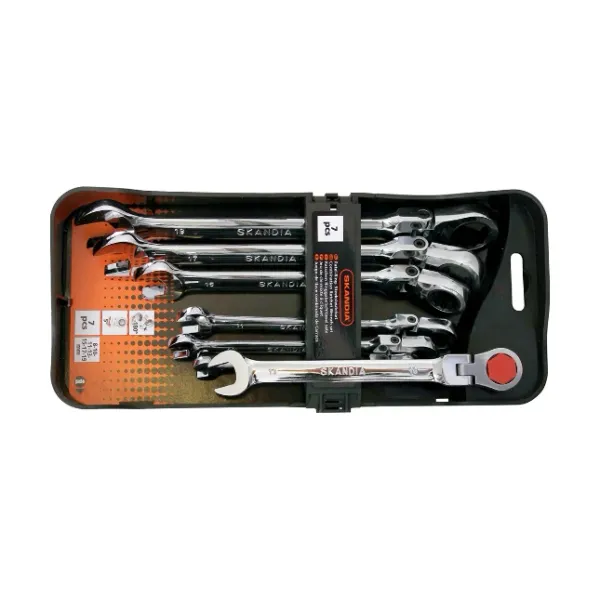 Skandia reversible ratcheting wrench with hinge 8-19mm 7pcs image 1