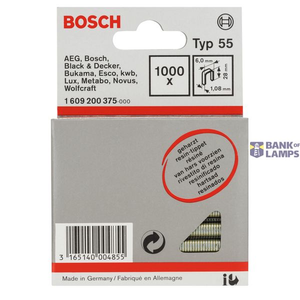 Narrow crown staple, type 55, resin-coated 6 x 1.08 x 28 mm image 2