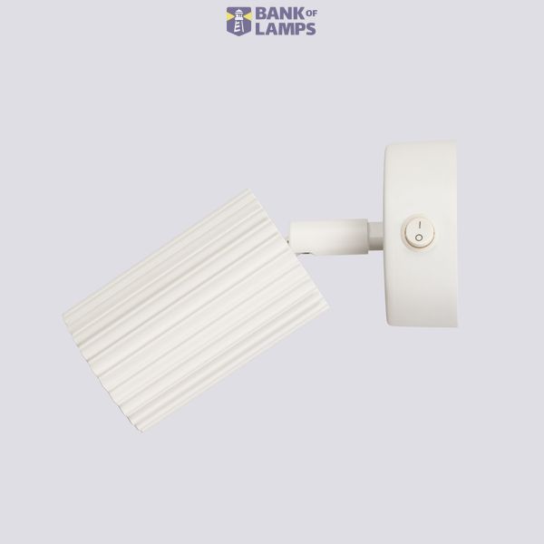 Beige GU10 wall lamp with switch for bedroom, KARBON series image 4