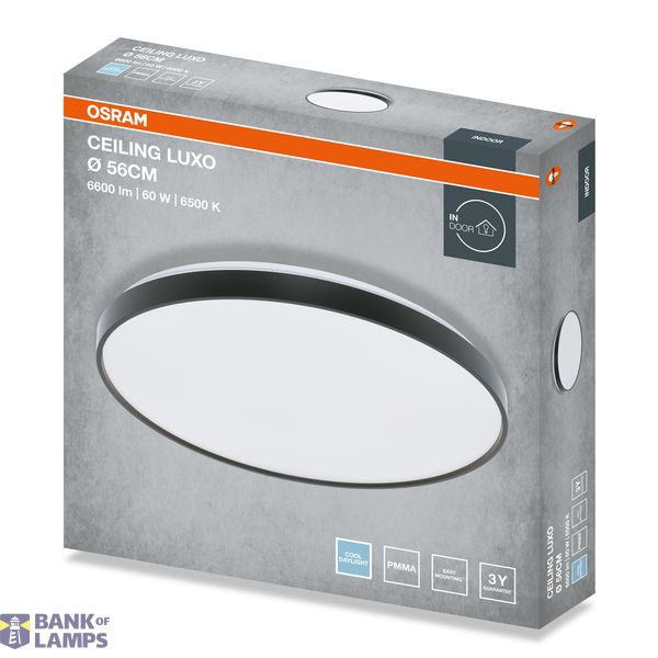 CEILING LUXO 60W 865 IP20 BK OSRAM image 2