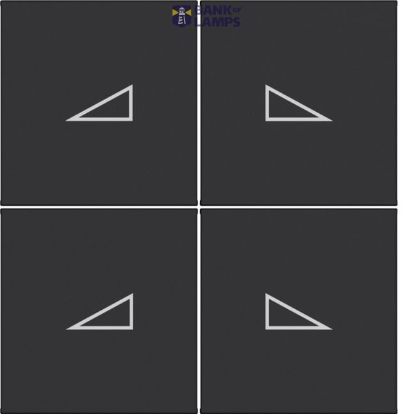 KNX pushbutton cover, 4-way, high/low dimming, A.x/C.x, matte night black image 1