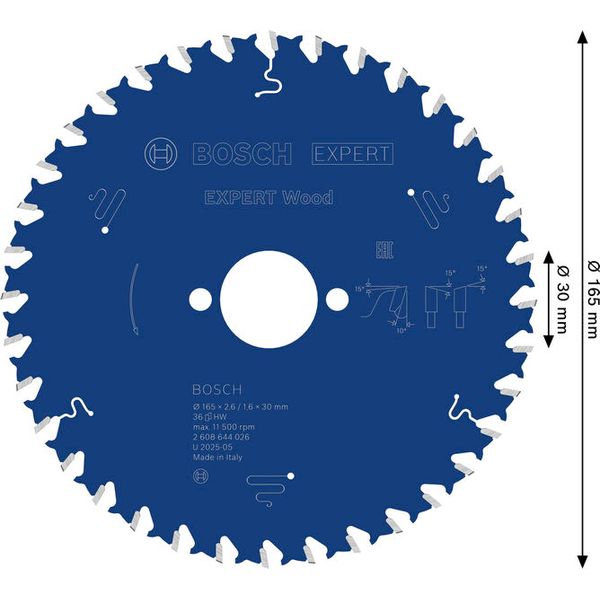 Circular saw blade Expert for Wood 165 x 30 x 2,6 mm, 36 image 2