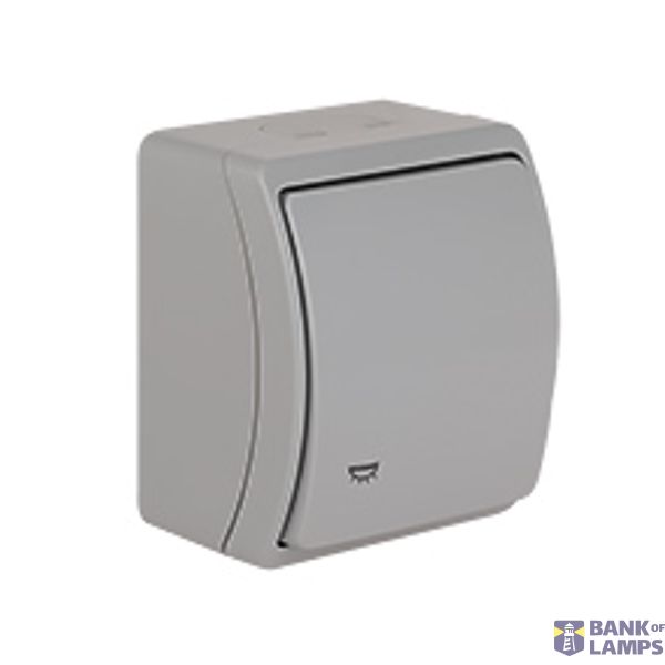 VW-6 Koala Single Push Button - Light surface mounted IP44 gray VW 156-03 image 1