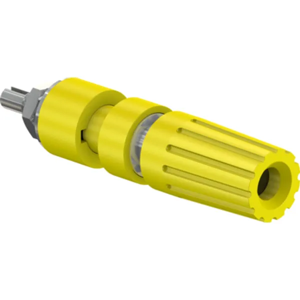 Pole terminal, 4 mm, yellow, 30 VAC/60 VDC, 35 A, M4 threaded bolt, nickel-plated, 23.0330-24 image 1