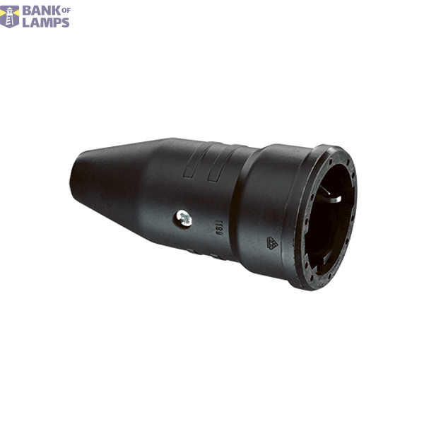 SCHUKO rubber connector, black, 3 x 2.5 mm² wiring space image 1