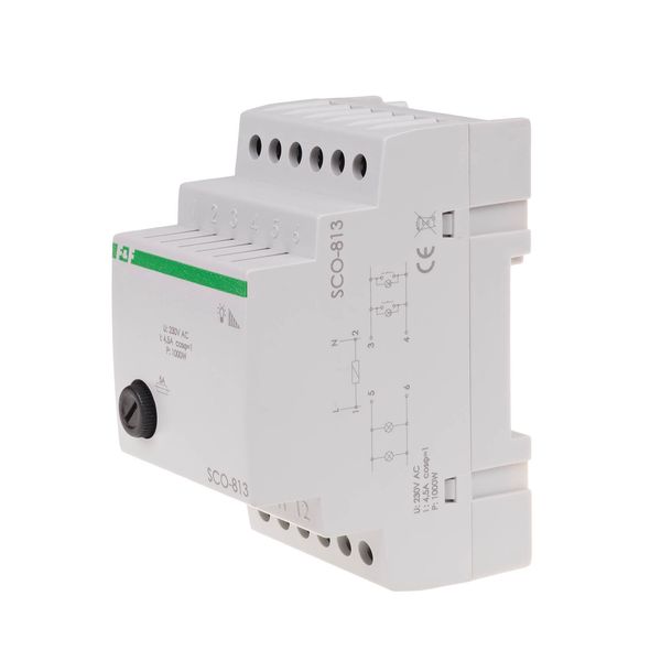 SCO-813 lighting dimmer, DIN rail mounting, 230V AC 1000W power supply image 1