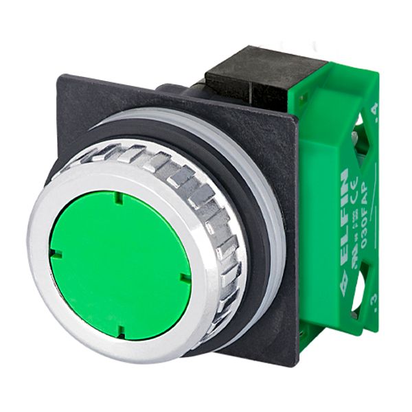 Push-button with guard, green, N.O. image 1