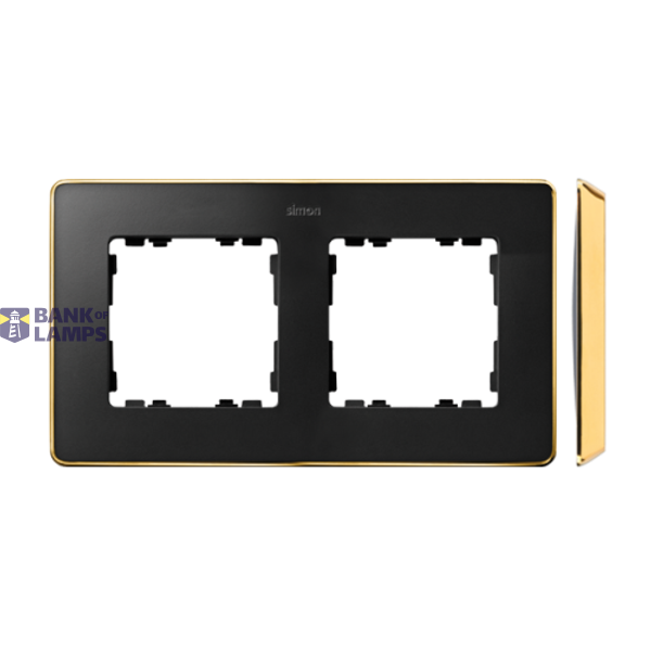 Double frame, Graphite, gold base image 1