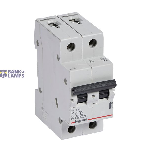 MCB RX³ 6000 - 2P - 230/400V~ - 32 A - C curve - prong-type supply busbars image 2