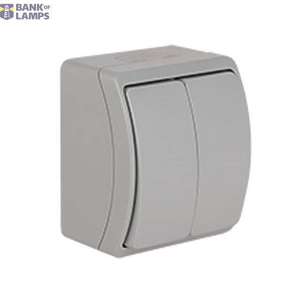 VW-2 Koala Two-Circuit Switch surface mounted IP44 gray VW 152-03 image 1