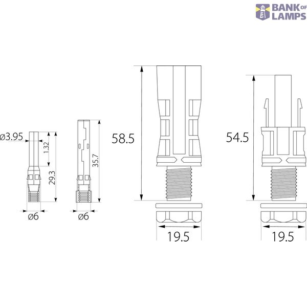 MC4 ZSP 1500V 4-6mm2 solar connector panel complete (male and female) image 2