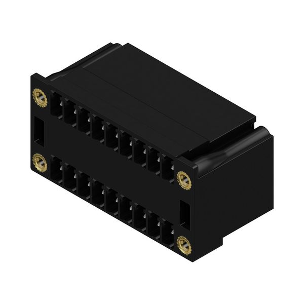 PCB plug-in connector, male header, Flange, THT solder connection, 3.81 mm, Number of poles: 18, 90°, Solder pin length (l): 3.2 mm, tinned, black, Box image 4