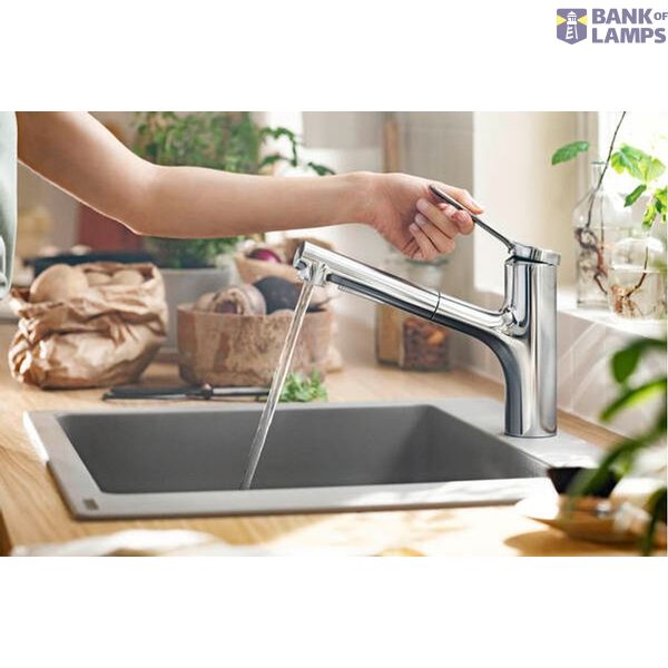 Zesis 150 M33 kitchen sink mixer with pull-out spray, 2jet, chrome image 2