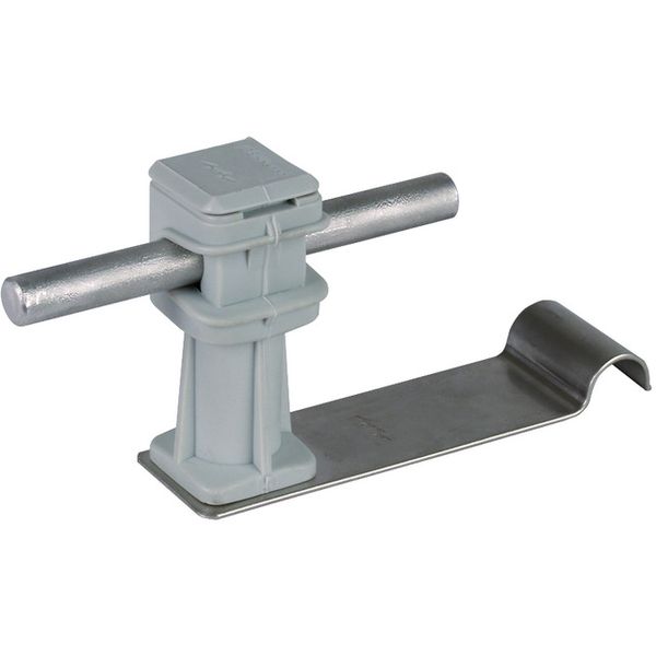 Roof cond. holder DEHNsnap StSt/plastic grey H 36mm Rd 8mm, brace f. t image 1