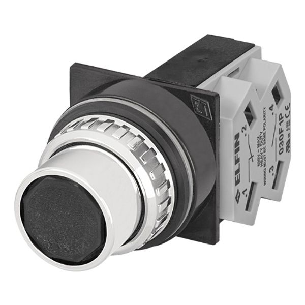 Push-button with full guard, black, N.O.+N.C. image 1