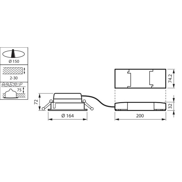 DN560B LED20S/840 PSU-E C WH image 2