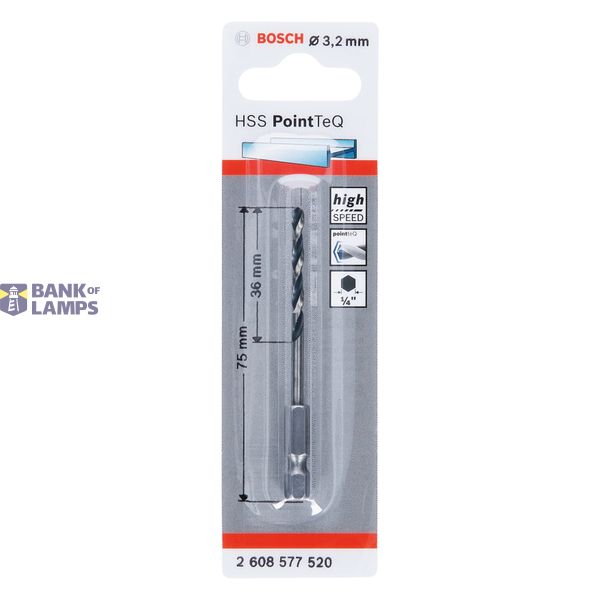 HSS PointTeQ Hex Drill Bit 3.2mm 1 pcs. image 2