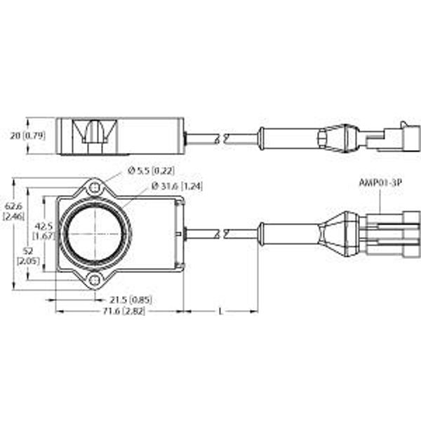 Miniature Encoder With Analog Output   RI40P1-QR20-LU4X2-0.24-AMP01-3P image 1