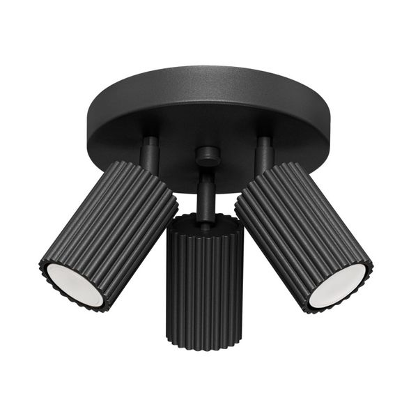STYLISH BLACK CARBON CEILING LAMP ADJUSTABLE SPOTLIGHTS ON A 3XGU10 ROSEC image 1