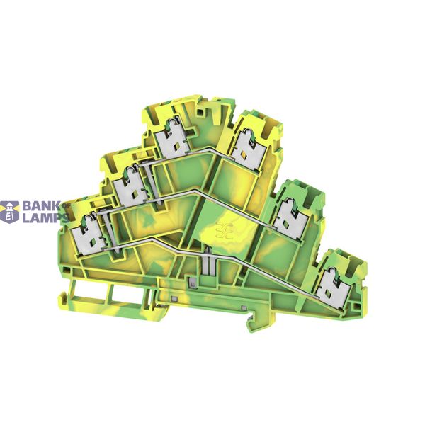 Multi-tier PE terminal, SNAP IN, Green/yellow, 2.5 mm², 800 V, Number  image 1
