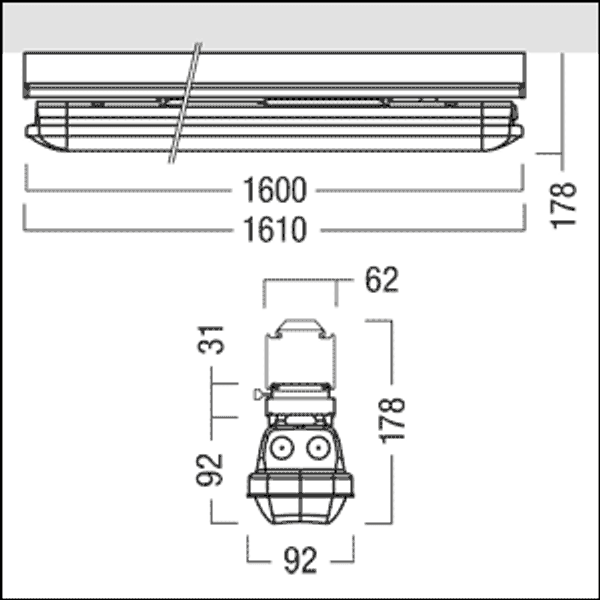 AMP L BAS 6400-840 PC WB LDO TEC-IP - moisture-proof diffuser luminaire image 3