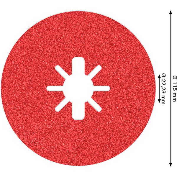 X-LOCK Fibre Disc, 115mm, G50, star hole, R780 Best for Metal + Inox image 2