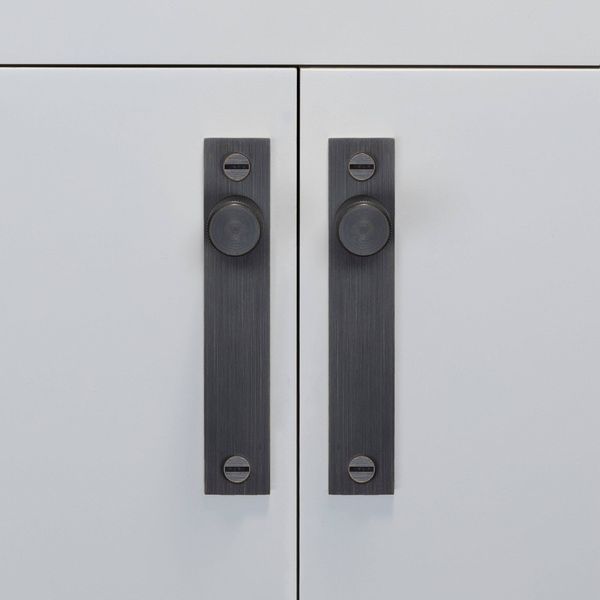 FURNITURE KNOB / PLATE / CROSS / SMOKED BRONZE image 2