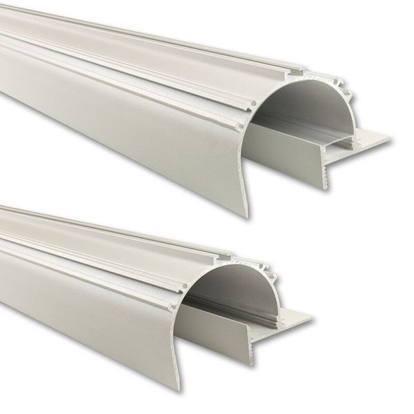 Ceiling aluminum profile AJ for plasterboard 101x68mm white clear diffusion. 1 m image 1