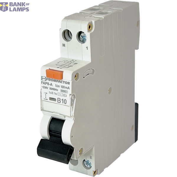 Residual current circuit breaker with over-current protection FAP8-A "B" 10А/0,1A 1P+N 6кА image 1