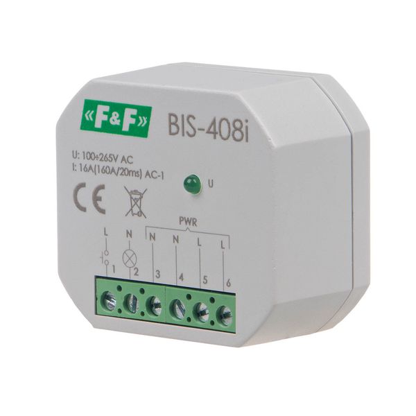 Bistable relay, flush-mounted, for illuminated pushbuttons with inrush relay 160A/20ms; BIS-408-LED image 5