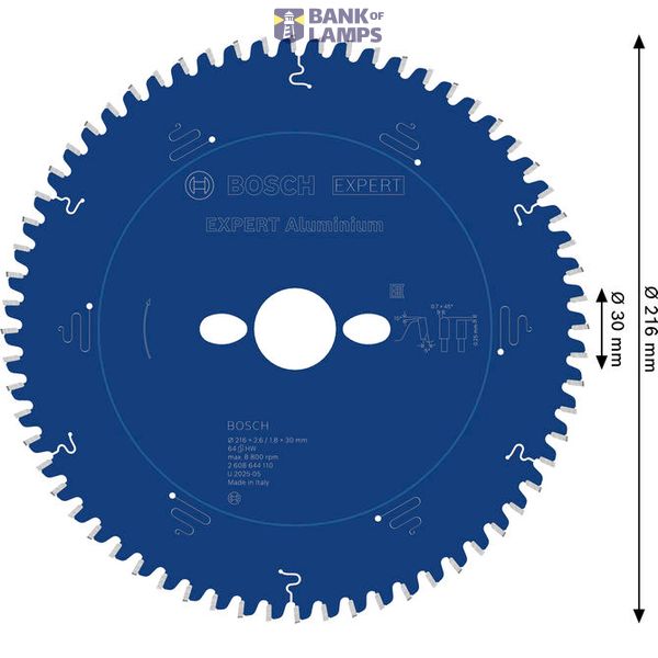 Circular saw blade Expert for Aluminium 216 x 30 x 2,6 mm, 64 image 2