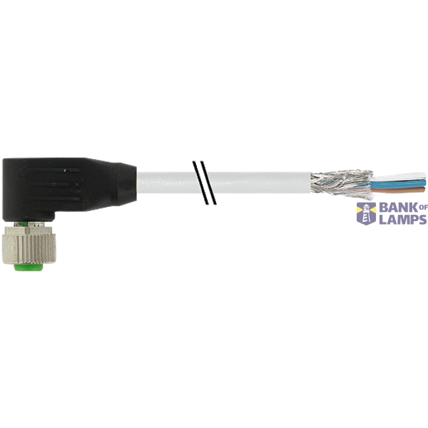 M12 female 90° A-cod. with cable shielded PUR (4x(2x0.25))C 15.0m image 2