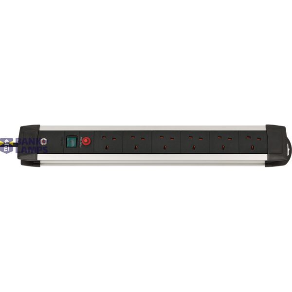 Alu-Office-Line extension lead 6-way 3m H05VV-F 3G1,25 *GB* image 1