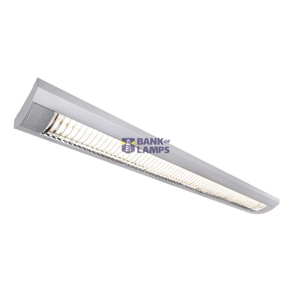 TRISTAN T8 58W ceiling light, rectangular, silver-grey, 2x T8 58W image 1