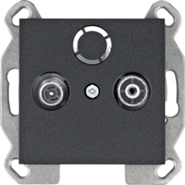 TV+FM ''passage/terminal'' socket - black image 1