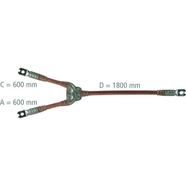Single-pole earthing and short-circuit. cable 70mm² with crimped cable image 1