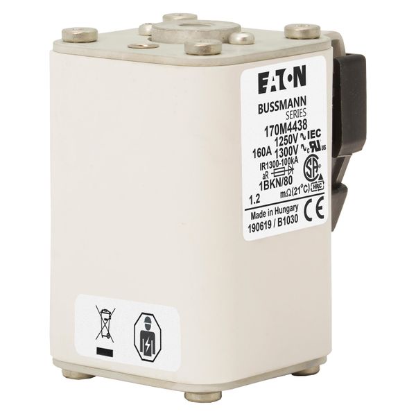 Fuse-link, high speed, 160 A, AC 1250 V, size 1, 53 x 69 x 80 mm, aR, IEC, UL, single indicator image 16