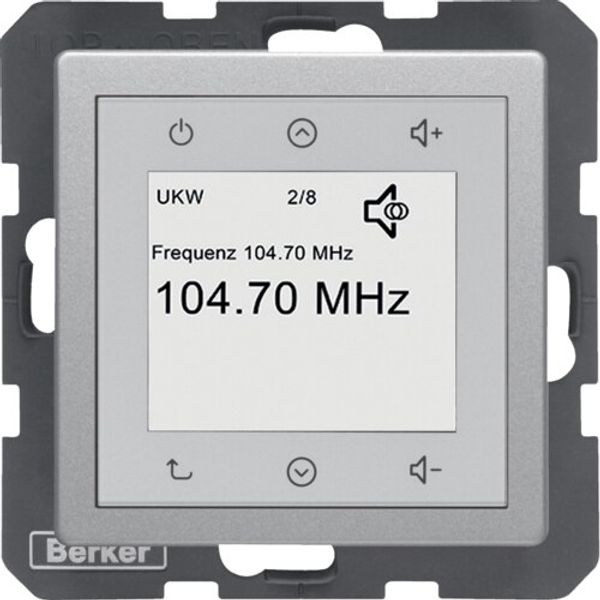 Radio Touch, 230 V AC, 50/60 Hz, Stereo FM radio with RDS, Berker Q.x, alu velvet image 1