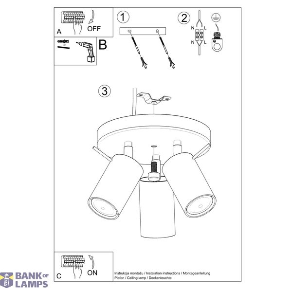 RING CEILING LAMP 3P RED OCHRE 3XGU10 image 8