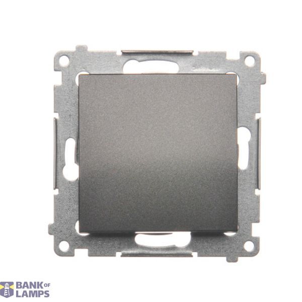 Single switch, (module), 10AX, quick connection, anthracite, metalic image 1