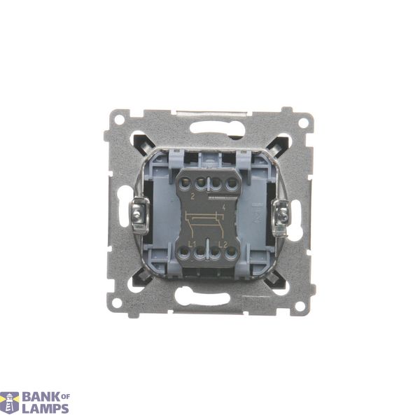 Three position (1-0-2) blind control double switch, 10A, cream white/electro white image 1