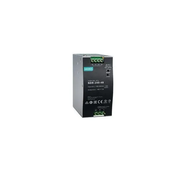 MOXA – NDR-240-48 – 240 W5.0 A DIN-rail 48 VDC power supply, universal 90 to 264 VAC or 127 to 370 V image 1