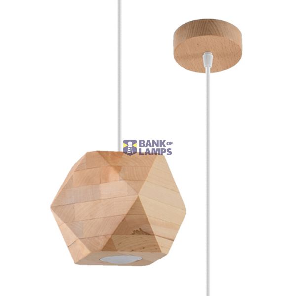 HANGING LAMP WOODY NATURAL WOOD GU10 1X40W IP20 image 2