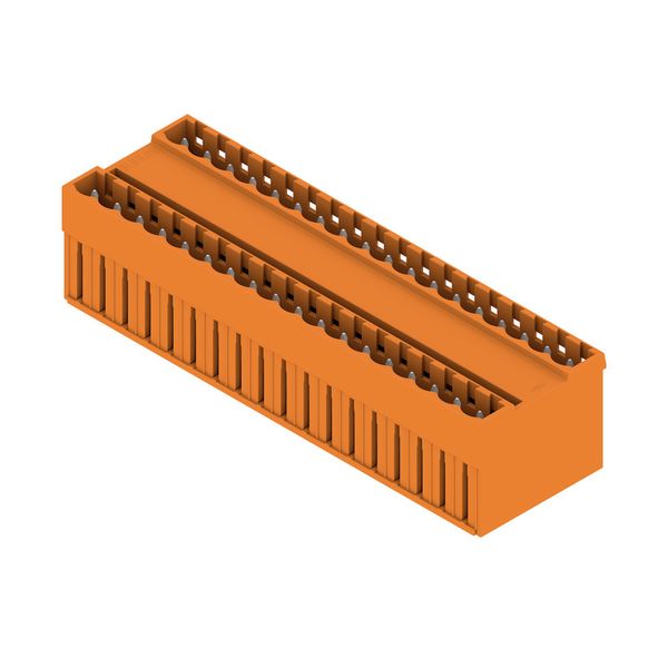 PCB plug-in connector, male header, closed side, THT solder connection, 5.08 mm, Number of poles: 36, 180°, Solder pin length (l): 3.2 mm, tinned, orange, Box image 2