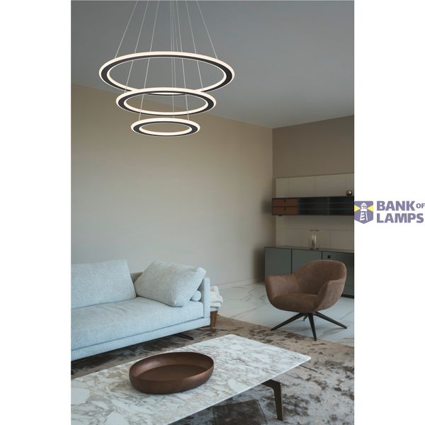 ONE FLAT, pendant light, triple, 300cm, 2700/3000K, DALI 2, Touch, black image 5