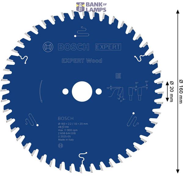 Circular saw blade Expert for Wood 160 x 20 x 2,2 mm, 48 image 2