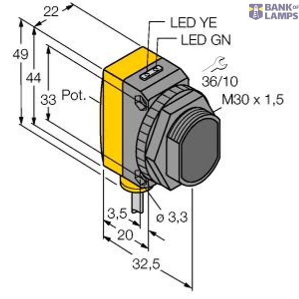 Photoelectric Sensor Retroreflective Sensor with Polarizing Filter   QS30LP W/30 image 1