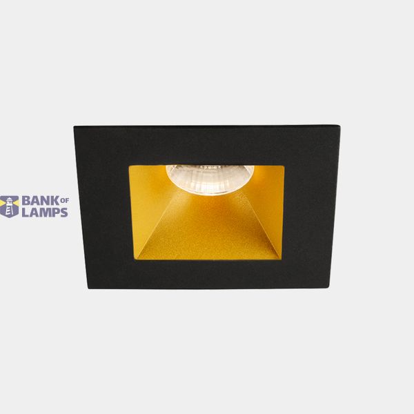 Downlight Play Deco Symmetrical Square Fixed 6.4W LED warm-white 2700K CRI 90 48.7º DALI-2 Black/Gold IP54 552lm image 1
